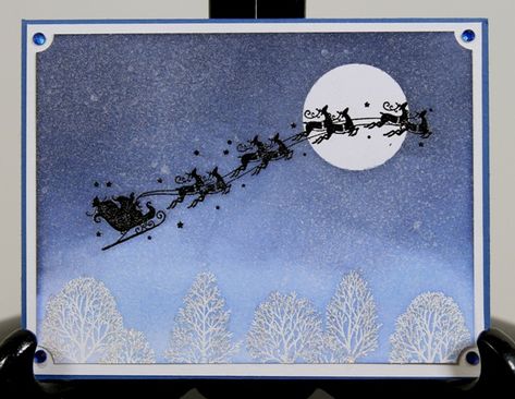 Santa sleigh Santa Sleigh Cards, Reindeer Cards, Reindeer Christmas Cards, Visible Image, Reindeer Sleigh, Reindeer Card, Santa Card, Santa Christmas Cards, Stamped Christmas Cards