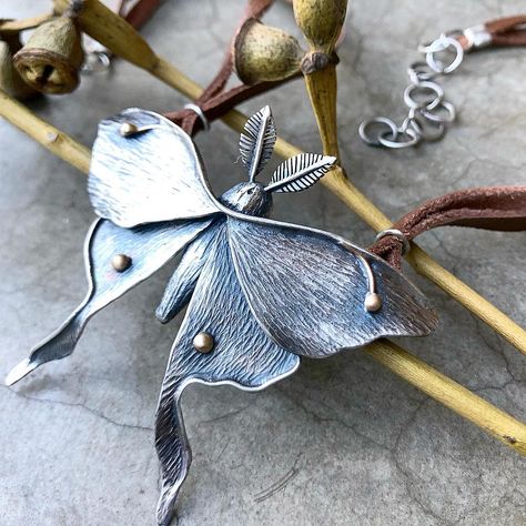 Nature Inspired Jewelry Sterling Silver, Moth Jewelry, Lunar Moth, Bees And Butterflies, Grasshoppers, Luna Moth, Honey Bees, Nature Inspired Jewelry, Jewelry Sterling Silver