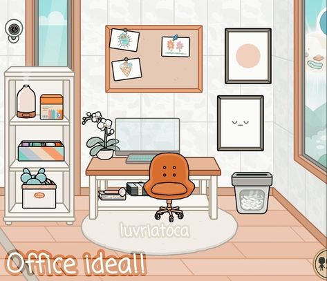 Toca Boca Ideas Office, Toca Boca House Ideas Office, Toca Boca Gaming Room Ideas, Office Idea Toca Boca, Office Toca Boca Ideas, Toca Boca Office Ideas Aesthetic, Toca Boca Room Ideas Office, Office Ideas Toca Boca, Toca Boca Desk Ideas