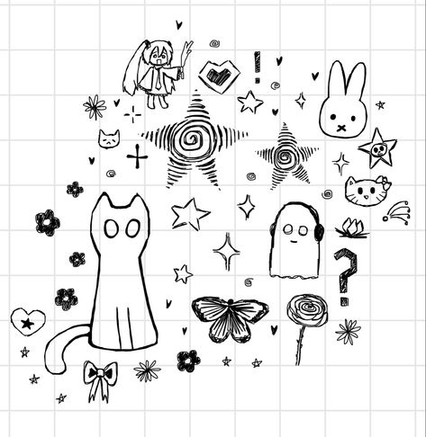 Tiktok: sentrexas Note Book Doodles Aesthetic, Cute Doodles To Draw On Your Hand, Black Doodles Aesthetic, Tiktok Doodles, Symbol Doodles, Sticky Notes Drawings Doodles, Hand Doodle Ideas, Aesthetic Simple Drawings, Good Doodles