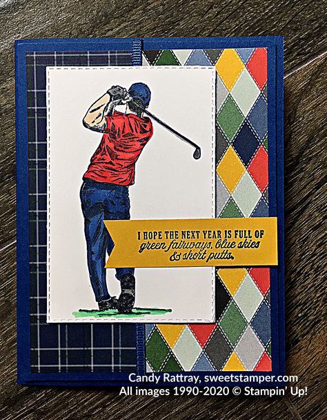 Golf Birthday Cards, Golf Cards, Masculine Birthday Cards, Birthday Cards For Men, Stamping Up Cards, Male Cards, Masculine Cards, Card Envelopes, Card Kit