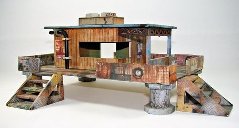 RUST - A Futuristic Wasteland For Tabletop Miniature Gaming by Walt Langhans — Kickstarter Futuristic Wasteland, Ork Terrain, Infinity Terrain, Warhammer Scenery, Fallout 4 Settlement Ideas, Goat Playground, Wargames Terrain, Warhammer Tabletop, Diorama Art