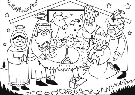 Adoration of the Magi Coloring page Jesus Nativity, Adoration Of The Magi, Coloring Page Free Printable, Christmas Coloring Sheets, Printable Crafts, Free Printable Coloring, Epiphany, Free Printable Coloring Pages, Nature Animals