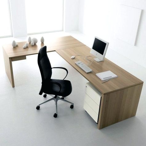 Benefits of using a modern l shaped office desk in offices – darbylanefurniture.com Minimalist Office Desk, Small Office Room, Modern L Shaped Desk, Contemporary Office Desk, Computer Desk Design, L Shaped Office Desk, Office Desk Designs, White Desk Office, Corner Desk Office