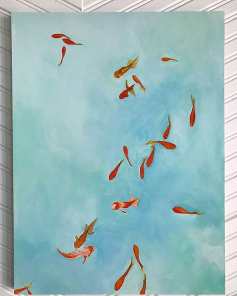 Noelle Holler | Gouache Artist (@noelleholler_art) • Instagram photos and videos Fish Artwork, Architectural Sketch, Expressive Art, Original Wall Art, Fish Painting, Art Instagram, Fish Art, Abstract Painting Acrylic, Diy Canvas Art