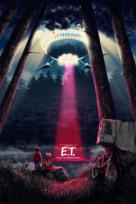 If you haven't seen E.T. already, your doing something wrong. Period. No questions asked; 10/10 Popcorn Worthy Experience. Movie Illustration, Film Thriller, Et The Extra Terrestrial, Artistic Posters, Best Movie Posters, Film Poster Design, Horror Posters, Extra Terrestrial, Cinema Posters