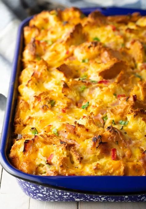 Strata Recipes Breakfast, Strata Recipe, Overnight Breakfast Recipes, Strata Recipes, Breakfast Strata, Overnight Recipes, Overnight Breakfast Casserole, Overnight Breakfast, Christmas Breakfast