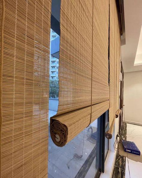 Bamboo Sliding Door Panels, Wooden Roller Blinds, Bamboo Shower Curtain, Bamboo Curtains Living Room, Bamboo Blinds With Curtains, Bamboo Shades With Curtains, Shoji Blinds, Bamboo Blinds Bedroom, Bamboo Blinds Bathroom