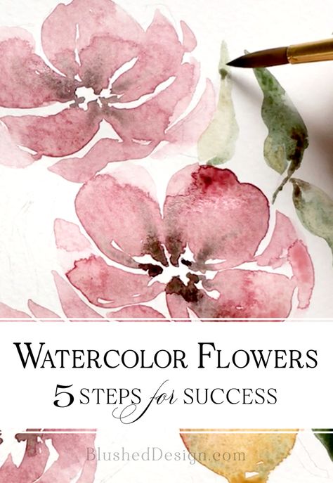 Art Wedding Invitations, Watercolor Flowers Tutorial, Watercolor Beginner, Flowers Tutorial, Watercolor Paintings For Beginners, Watercolor Lessons, Watercolor Paintings Easy, Art Aquarelle, Watercolor Flower Art