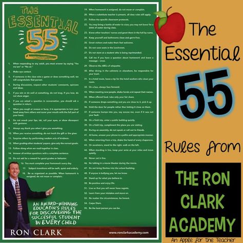 An Apple For The Teacher: The Essential 55 - My First Step to Implementing Practices I Learned at the Ron Clark Academy Ron Clark Academy, Ron Clark House System, Ron Clark Classroom, Parent Teacher Relationship, Ron Clark, Teacher Giveaway, Effective Classroom Management, Teacher Must Haves, Effective Teaching