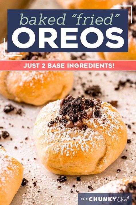 Baked Fried Oreos, Deep Fried Fair Food, The Chunky Chef, Chunky Chef, Fried Oreos, Deep Fried Food, Fair Food, Oreo Recipes, Baked Fries