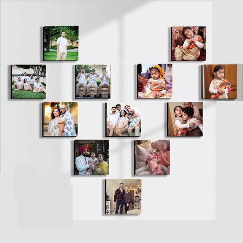 PRICES MAY VARY. Make your memories last a lifetime with our Personalized 8x8inch,12x12inch,16x16inch Square Picture Frame. We use the professional large-format printer to ensure exceptional color accuracy and sharpness, creating a unique and personalized picture frame just for you. Made from durable, high-quality materials, this picture frame is built to last and is perfect for displaying your favorite memories in your home or at a gallery. Our picture frame comes with a reusable double-sided a Canvas Picture Wall Ideas, Square Picture Frame, Romantic Gifts For Boyfriend, Canva Frames, Picture Tiles, Baby Friends, Personalized Photo Frames, Custom Canvas Prints, Double Sided Adhesive