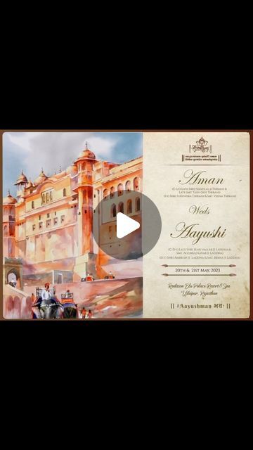 Invite charm by Dinesh Chatwani on Instagram: "“Step into the enchanting world of Rajasthani royalty with our elegant watercolor-themed wedding invite. Join us as we celebrate love, tradition, and timeless elegance. #RoyalWedding #WatercolorDreams #RajasthaniElegance”

Complete full invite is finally live also you can see it on youtube as well link in bio 

Did you want to see more invite" Elegant Watercolor, Celebrate Love, Wedding Invite, Royal Wedding, Themed Wedding, See It, Join Us, Timeless Elegance, See More