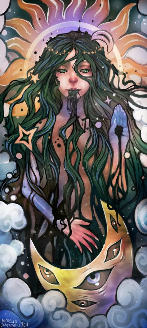 Eclipse by RobotMichelle on deviantART Michelle Czajkowski, Avas Demon, Shoot The Moon, Illustrator Art, Different Art Styles, Alphonse Mucha, Drawing Inspo, Inspiring Art, Art Masters