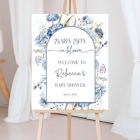 Baby In Bloom Boy Shower Ideas Blue, Spring Boy Baby Shower Ideas, Baby In Bloom Baby Shower Theme Boy, Baby In Bloom Boy Shower Ideas, Baby In Bloom Shower Ideas Boy, Baby Boy In Bloom, Oh Boy Baby Shower Ideas, Baby In Bloom Boy, Baby In Bloom Sign