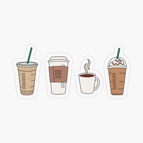 Get my art printed on awesome products. Support me at Redbubble #RBandME: https://www.redbubble.com/i/sticker/Coffee-Lovers-Sticker-Pack-by-jamiemaher15/57671121.O9UDB?asc=u Coffee Stickers Printable, Stickers Cool, Preppy Stickers, Sticker Journal, طابع بريدي, Homemade Stickers, Coffee Drawing, Cute Laptop Stickers, Tumblr Stickers