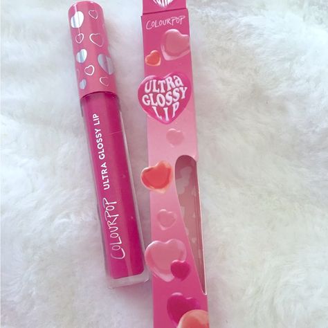 Colourpop Limited Edition Valentine Ultra Glossy Lip Taken New In Box Sand Logo, Colourpop Lip, Nice Makeup, Colourpop Makeup, Pink Cosmetics, Lip Gloss Colors, Pink Lip Gloss, Eyeliner Makeup, Colourpop Cosmetics