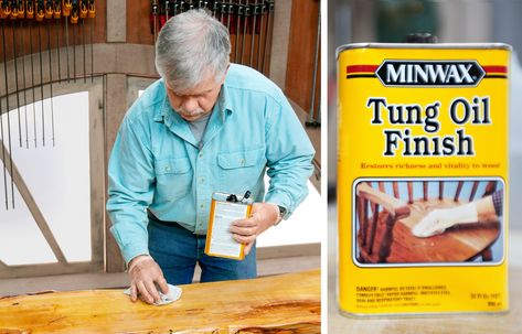 Some handy tips for identifying and using tung oil finishes plus a list of products. Tung Oil Finish Furniture, Outdoor Air Conditioner, Tung Oil Finish, Build A Fireplace, How To Waterproof Wood, Grommet Panels, Construction Techniques, This Old House, Furniture Rehab