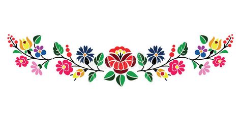 Photo about A beautiful hungarian Kalocsai floral pattern. Illustration of vector, petals, isolated - 33430355 Hungarian Embroidery, Folk Art Flowers, Embroidery Transfers, Embroidery Patterns Vintage, Folk Art Painting, Vintage Embroidery, Floral Border, Embroidery Tutorials, Embroidery Projects