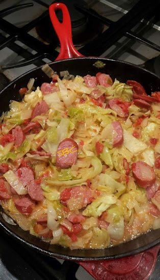 Fried Cabbage with Sausage | Just A Pinch Recipes Cabbage Recipes With Sausage, Leftover Cabbage, Cabbage With Sausage, Cooked Cabbage Recipes, Cabbage And Smoked Sausage, Fried Cabbage With Sausage, Smoked Sausage Recipes, Kielbasa Recipes, Cabbage And Sausage