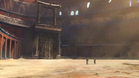 ArtStation - Gladiator Arena, Ivan Vujovic Fantasy Arena, Gladiator Arena, Battle Arena, Fantasy Setting, Fantasy Places, Landscape Drawings, High Fantasy, Fantasy Inspiration, Story Inspiration