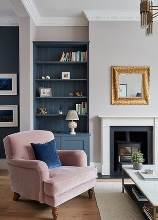 Victorian Terrace Living Room, Victorian Lounge, Victorian House Interiors, Terrace Living Room, Victorian Living Room, Surrey England, Lounge Style, Victorian Terrace, Blue Rooms