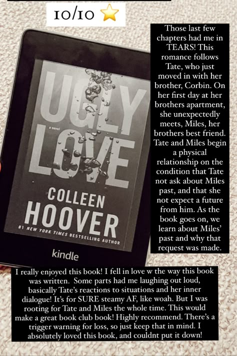 Ugly Love Fanart, Ugly Love Aesthetic, Ugly Love Book, Books Review, Ugly Love, Fantasy Books To Read, Unread Books, Inspirational Books To Read, Favorite Book Quotes