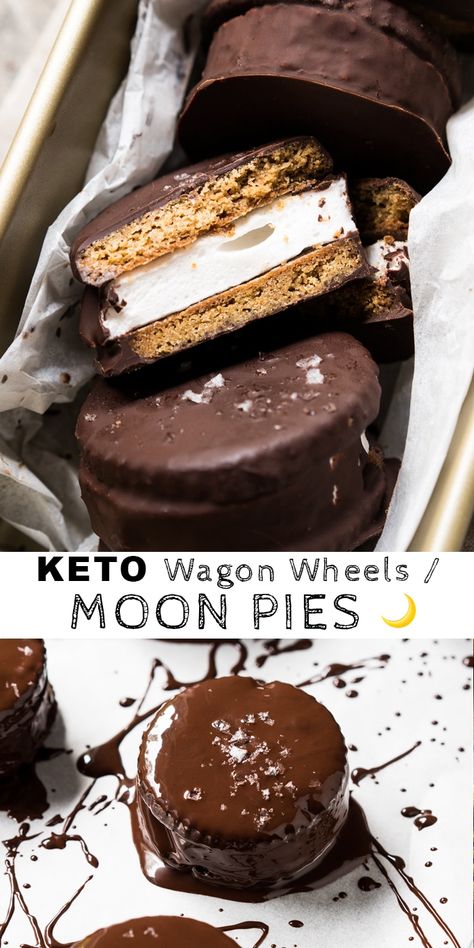 Wagon Ideas, S Mores Cookies, Energy Bars Recipe, Moon Pie, Keto Treats, Moon Pies, Keto Baking, Ketogenic Desserts, Keto Holiday