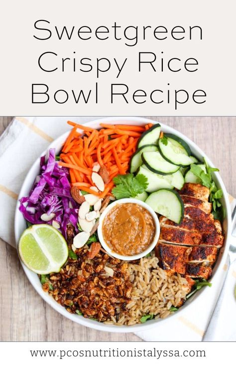 Sweetgreen Crispy Rice, Crispy Rice Bowl, Spicy Cashew Dressing, Crispy Rice Salad, Cashew Dressing, Rice Bowl Recipe, Crispy Rice, Rice Salad, Bowl Recipe