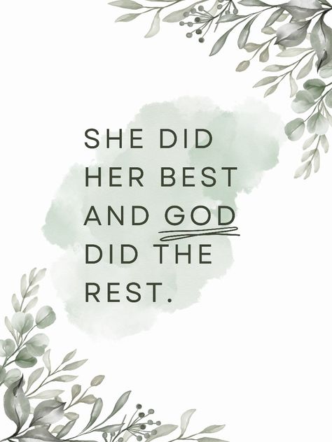 #christianquotes #faith She Did Her Best God Did The Rest, Rest Quote, Rest Quotes, Jesus Loves Me, Heart Wallpaper, Christian Quotes, Jesus, Quotes