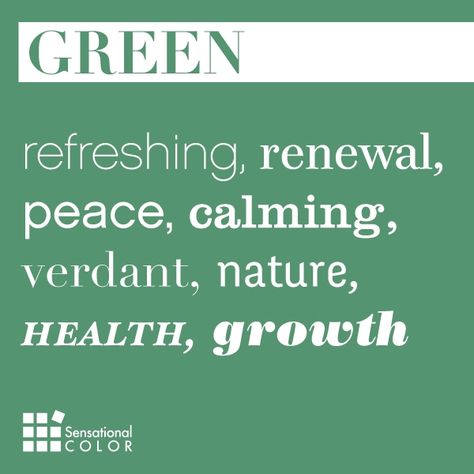 Meaning of the color #green: refreshing, renewal, peace, calming, verdant, nature, health, growth. Green Color Meaning, Colour Meanings, Meaning Of Colors, Green Is My Favorite Color, Colour Psychology, Color Symbolism, Everything Green, I Love Green, Colors And Emotions