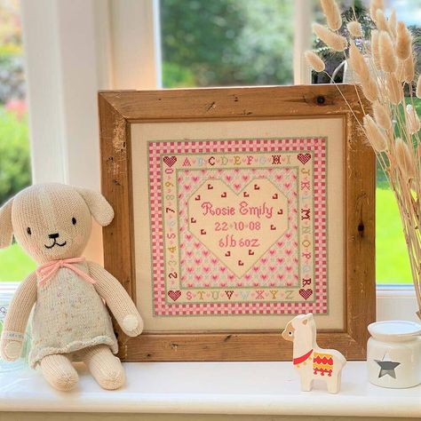 Pretty Alphabet, Birth Cross Stitch, Birth Announcement Cross, Birth Sampler, Wedding Cross Stitch, Baby Cross Stitch Patterns, Wedding Cross, Baby Cross, Cross Stitch Baby