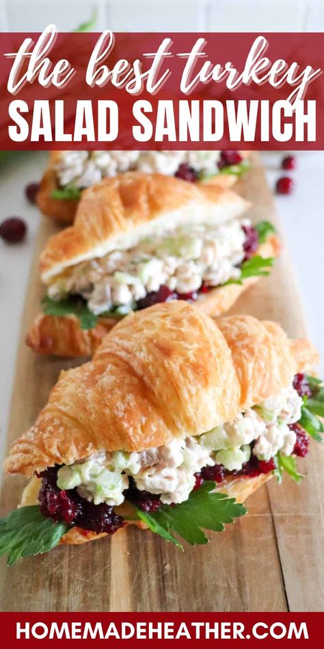 The Best Turkey Salad Sandwiches Leftover Turkey Breast, Turkey Salad Sandwich, Turkey Club Sandwich, Hot Turkey Sandwiches, Turkey Salad Recipe, Turkey Sandwiches Recipes, The Best Turkey, Blue Cheese Salad, Leftover Cranberry Sauce