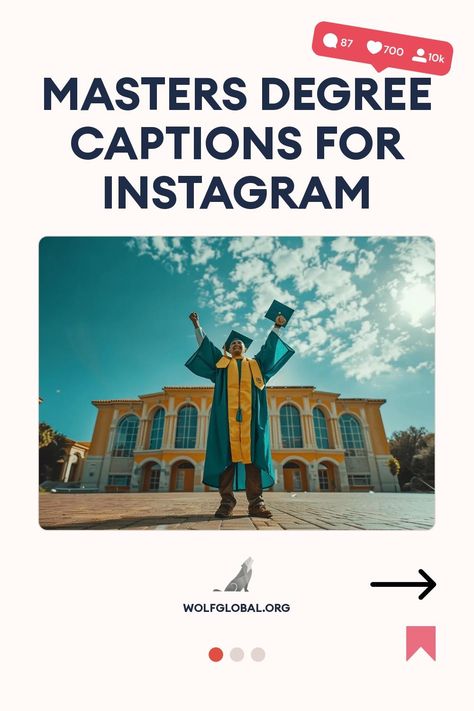 Alt text: A graduate in cap and gown jubilantly raises a diploma against a blue sky.
Illustration of a Master's degree achievement checklist with playful, empowering statements.
Promotional image featuring a woman with a laptop, advertising a free Instagram engagement pod at wolfglobal.org. Grad School Captions, Masters Degree Caption Instagram, Masters Degree Quotes Funny, Master Degree Captions, Masters Graduation Captions, Degree Captions, Convocation Captions, Graduation Jokes, Farewell Caption