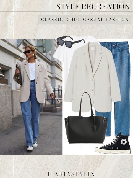 Beige Blazer Outfit, Black Bag Outfit, Fashion Inspo Spring, Gucci Collection, 2023 Outfits, Blue Jean Outfits, Mum Fashion, Beige Outfit, Beige Blazer