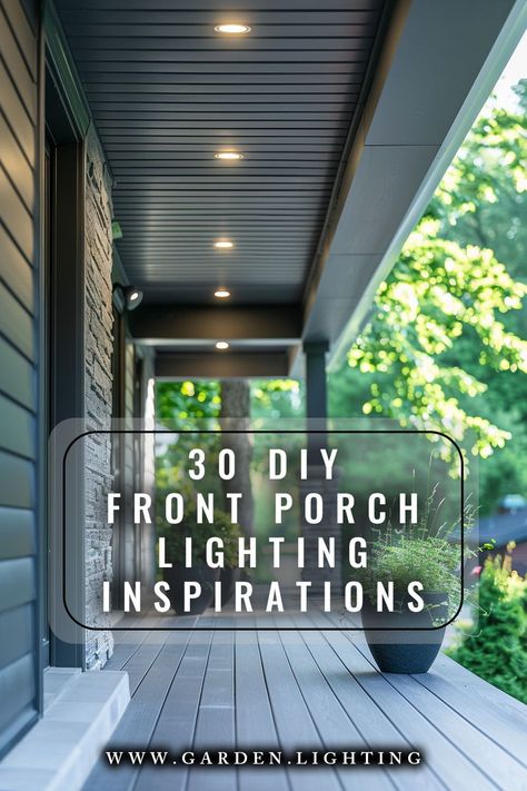 a close up of a porch with a planter on the porch Decorative Lighting Ideas, Lanterns On Porch, Front Porch Lighting Fixtures, Front Porch Lighting Ideas, Porch Lighting Ideas, Front Porch Deck, Porch Light Fixtures, Front Porch Lighting, Diy Front Porch