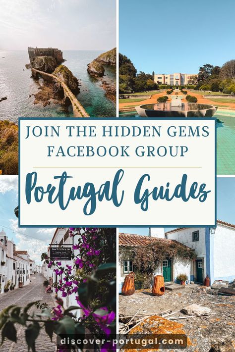 Are you planning a Portugal vacation, but would you like to include some off the beaten path destinations? This free Facebook Group focusses on Portugal hidden gems! This can include hidden gems in Lisbon, but also Sintra, Porto, Algarve, Central Portugal, Madeira and so on. If you like visiting unknown places and create your own Portugal itinerary without the crowds, join this group of like minded travellers.

Portugal travel | Portugal holiday | Portugal trip | Portugal gems Portugal Cities, Portugal Vacation, Portugal Travel Guide, Free Facebook, Hidden Places, Hidden Gems, Portugal Travel, Algarve, City Guide