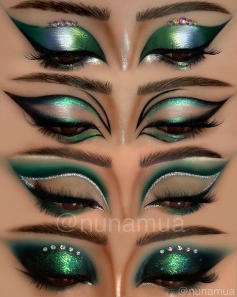 Makeup2 • Instagram Eye Makeup Tutorials, Hacks Makeup, Extreme Makeup, Crystal Makeup, Smokey Eyeliner, Emerald Eyes, Eye Mascara, Eyeliner Brush, Makeup Tutorials