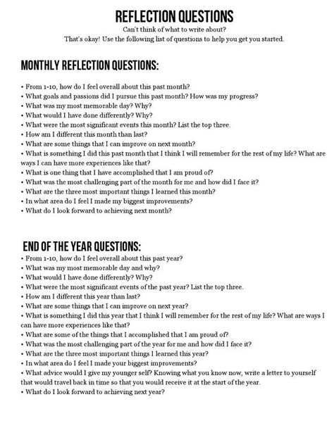 Reflection Questions Year In Review Journal Prompts, Weekly Questions To Ask Yourself, Weekly Review Questions, Weekly Reflection Questions, Goal Setting Journal Prompts, Year Review Questions, Goal Setting Questions, Personal Goals Ideas, Goals Questions