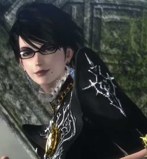 Bayonetta Pfp, Black Hair, A Woman, Wall, Hair, Black