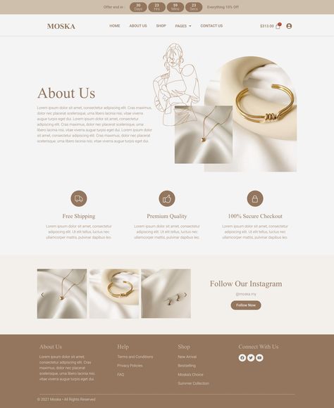 Moska - Fashion Jewelry Store WooCommerce Elementor Pro Template Kit Shopify Jewelry Website Design, Jewelry Website Design Inspiration, Jewellery Website Design, Jewelry Website Design, Jewelry Websites, Accessories Website, Timeline Design, Jewerly Designs, Website Ideas