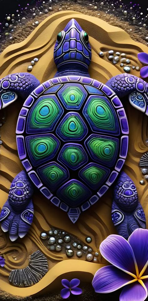 Turtle Photos, Sand Wallpaper, Screen Wallpaper Iphone, Turtle Images, Ace Of Pentacles, Purple Turtle, Lock Screen Wallpaper Iphone, Wallpaper 2024, Purple Sea