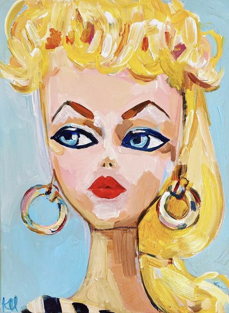 Barbie Painting, Chair Art, Barbie Art, Art Faces, Paint Parties, Fashion Drawings, Vintage Barbie Clothes, Easy Art, Art Chair