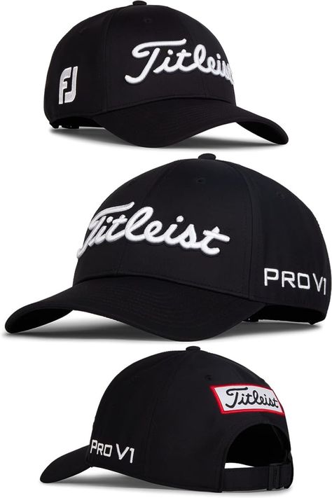 Titleist Pro V1 Men's Tour Performance Golf Hat. The material is great quality and feels very comfortable. 10 different colour combinations for you to pick from. Titleist Golf, Golf Hat, Golf Hats, Colour Combinations, Golf, Make Your, Hats