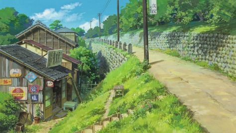 Studio Ghibli Up on Poppy Hill Scenery From Up On Poppy Hill, Poppy Hill, Up On Poppy Hill, Studio Ghibli Background, Personajes Studio Ghibli, Japanese Watercolor, Graphisches Design, Ghibli Artwork, Scenery Background