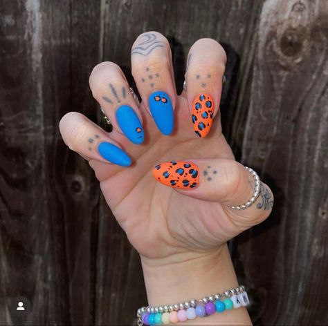 Blippi Nails, Leopard Nails, Nails On Fleek, Almond Nails, Nails Inspiration, Cute Nails, Nail Polish, Nail Art, Nails