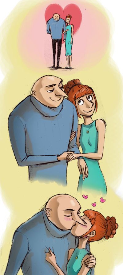 Gru and Lucy. They're so cute!! Totally ship them! Gru X Lucy Fanart, Gru X Lucy, Despicable Me 2 Lucy, Gru And Lucy, Despicable Me Gru, Lucy Wilde, All Disney Movies, Movie Animation, Cartoon Couples