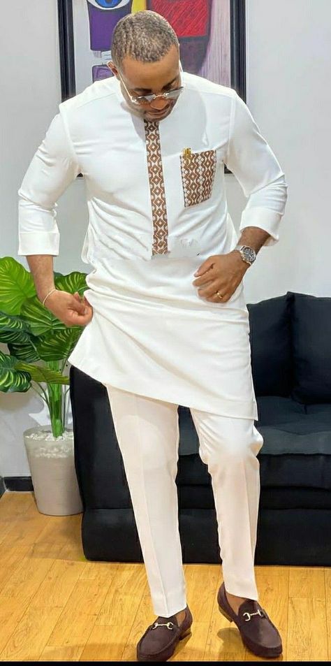 White Native For Men Nigerian, Native Styles For Nigerian Men, Native Wears For Nigerian Men, Male Senator Styles, Agbada Design, Senator Styles, Mens Luxury Lifestyle, Native Wears, Nigerian Men Fashion