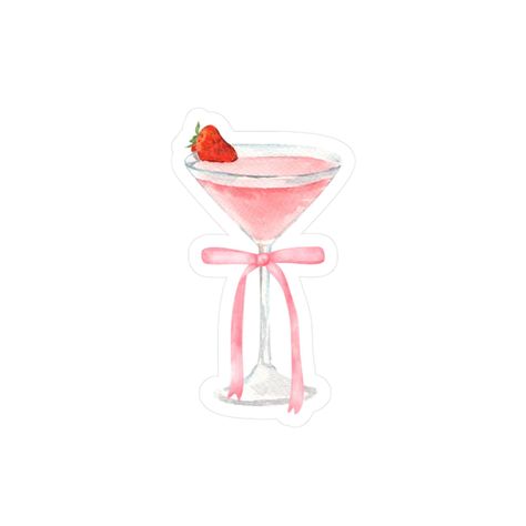 Sweeten up your planner, journal, or scrapbook with this adorable strawberry martini glass sticker, featuring a vibrant pink drink topped with a fresh strawberry and a cute pink bow. Perfect for those who love a fun and fruity vibe with a touch of elegance. This high-quality, waterproof sticker is ideal for decorating laptops, water bottles, and phone cases, adding a splash of charm wherever you place it. Keywords: strawberry martini sticker, cute stickers, planner stickers, scrapbooking stickers, pink aesthetic sticker, waterproof sticker, laptop sticker, phone case sticker, girly stickers, cocktail sticker, drink sticker, fun decor, fruity stickers. Made with high quality white vinyl, these kiss-cut decals deliver great looks that are water, scratch, and UV-resistant. With a removable ad Strawberry Sticker Aesthetic, Phone Stickers Aesthetic, Stickers Rosas, Stickers Rosa, Martini Decor, Pink Aesthetic Stickers, Stickers For Phone Case, Girly Scrapbook, Strawberry Martini