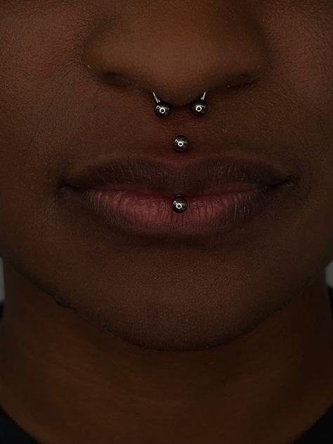 THIS 14G JESTRUM IS MAKING ALL OUR LIP PIERCING DREAMS COME TRUE 🤩👄  PIERCED BY @14needles  Soho, Union Square, and Williamsburg  11AM-9PM 7 DAYS A/W🕘 WALK-INZ OR BOOK ONLINE..📕 TATTOOS & PIERCINGS, NO ATTITUDE, NO MISERABLE HOOPS TO JUMP THROUGH....🚫 WALK-INZ WELCOME OR BOOK ONLINE AT ⚔️livebytheswordtattoo.com⚔️ . . . . #livebythesword #jestrumpiercing #jestrum #lippiercing #lippiercingnyc Septum Aesthetic, Middle Lip Piercing, Jestrum Piercing, Alien Core, Lip Piercing Labret, Snake Bite Piercing, Lip Piercings, Medusa Piercing, Face Piercings